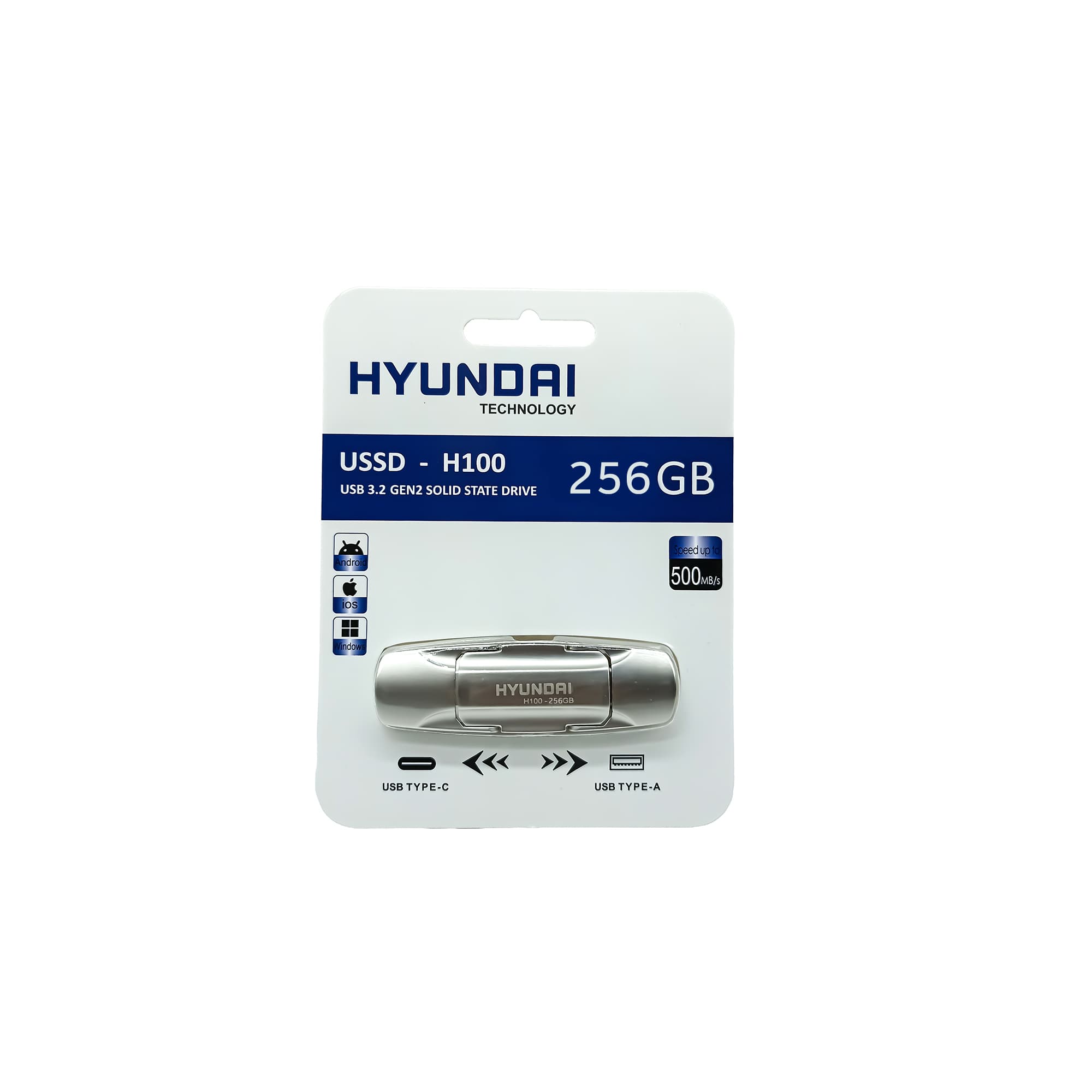اس اس دی اکسترنال هیوندای مدل H100 ظرفیت 256 گیگابایت رابط USB 3.2 Gen2 — تصویر ۳