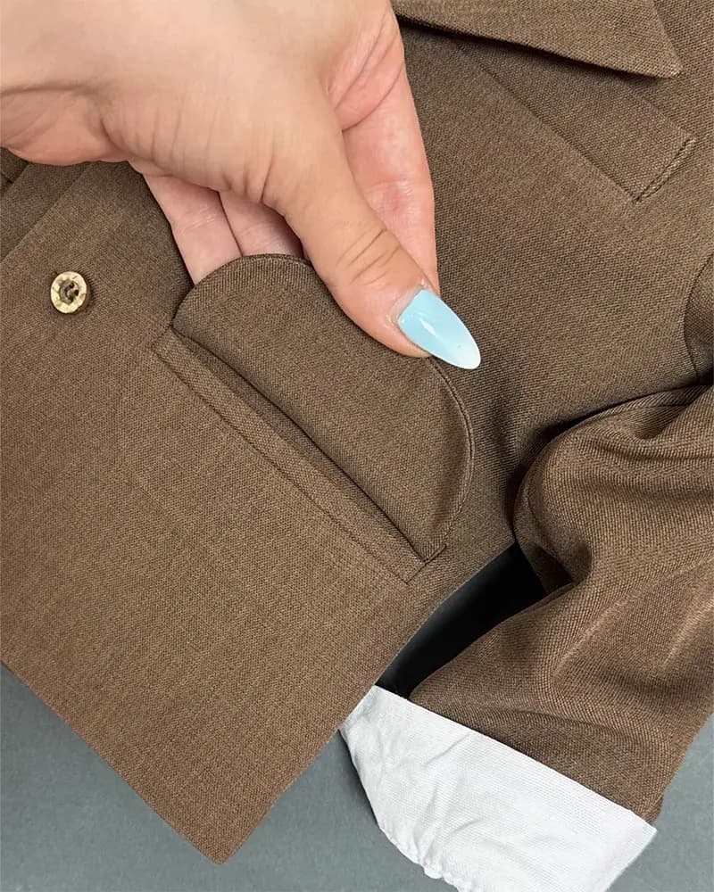 کت شلوار پسرانه قهوه ای روشن فاستونی کد A-4086 — تصویر ۱۲