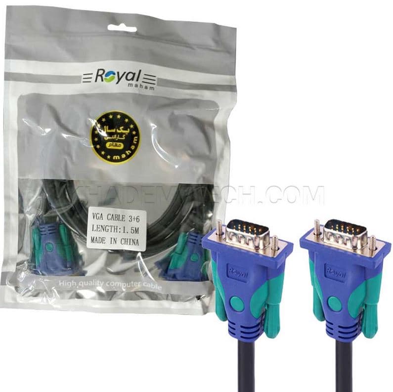 کابل تصویر VGA به طول 1.5 متر 3+6 رشته رویال