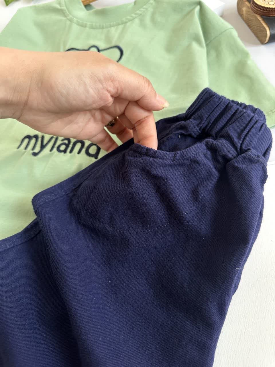 ست تیشرت و شلوارک بچگانه طرح پاپیون جنس تیشرت پنبه و شلوار کتان Children’s T-shirt and shorts set — تصویر ۷