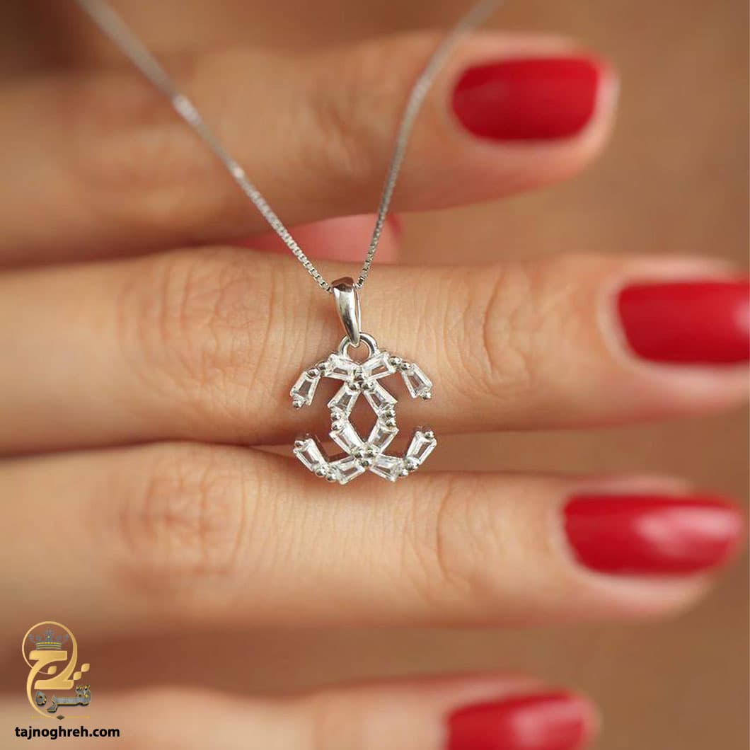 نیم ست نقره زنانه طرح شنل مدل NSW N24 — تصویر ۵