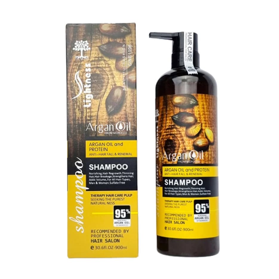 شامپو لایتنس اصل حاوی روغن آرگان و پروتئین حجم 900ml
