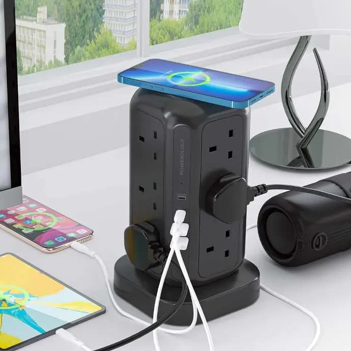 چندراهی برق پاورولوژی 12 سوکت Multi-Port Tower Hub — تصویر ۳