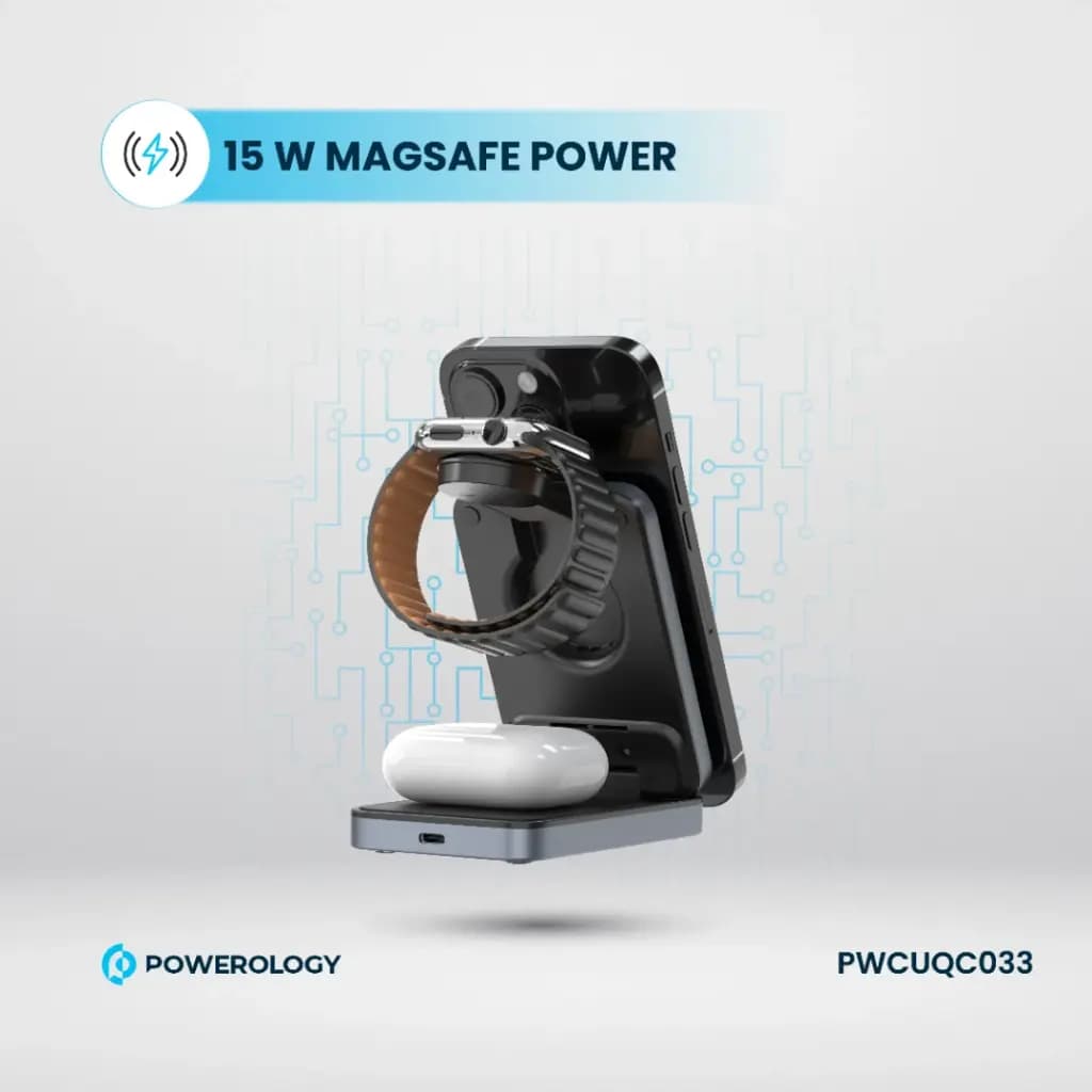استند شارژر وایرلس پاورولوژی مدل PWC033 — تصویر ۴