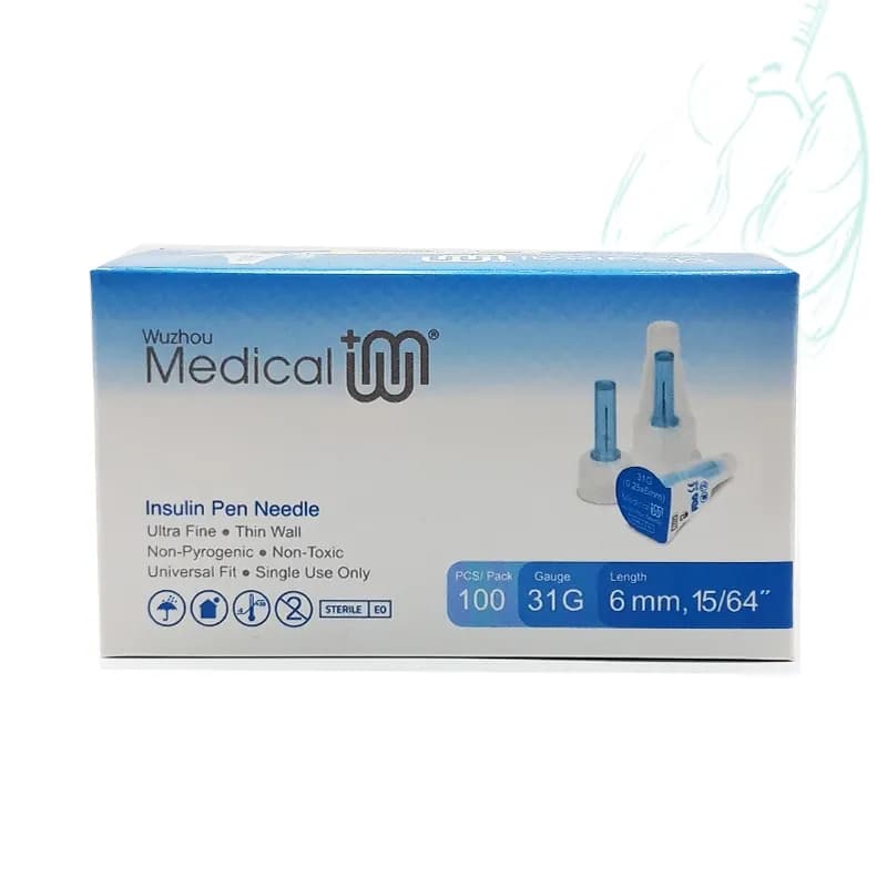سر سوزن قلم انسولین مدیکال (بسته 100 عددی) سایز 6mm
