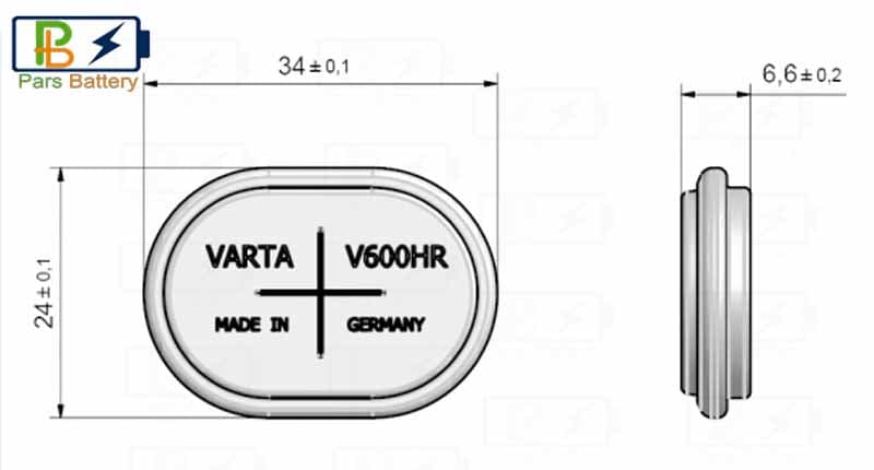 باتری سکه ای بکاپ وارتا 1.2 ولت 600 میلی آمپر varta v600 — تصویر ۴