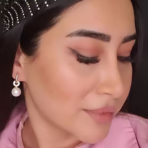 گوشواره زنانه دخترانه آویز مرواریدی رنگ طلایی ژوپینگ — تصویر ۲