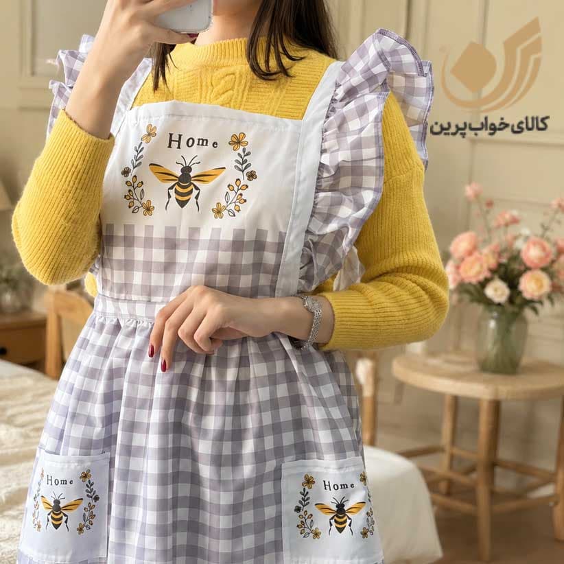 پیشبند ضد آب زنانه برند هومیتو طرح زنبوری