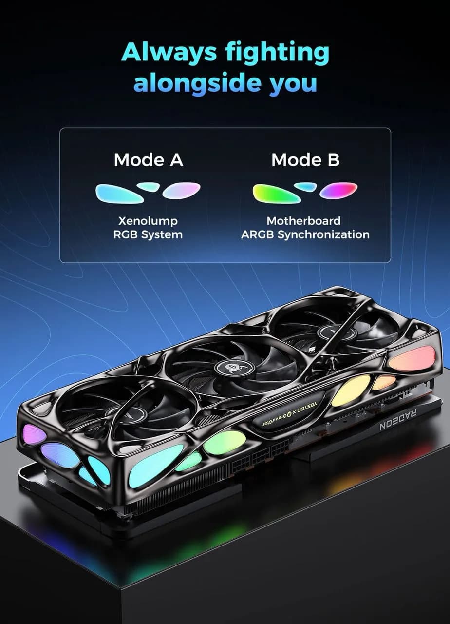 کارت گرافیک Yeston x GravaStar Radeon RX 9070 XT Mercury Nova OC 16GB GDDR6 — تصویر ۵