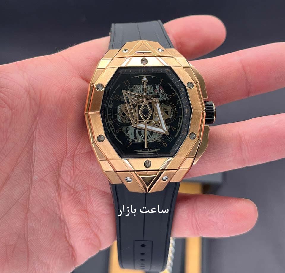 ساعت هابلوت رزگلد مردانه Hublot RoseGold Spirit of Big Bang Sang Bleu — تصویر ۴
