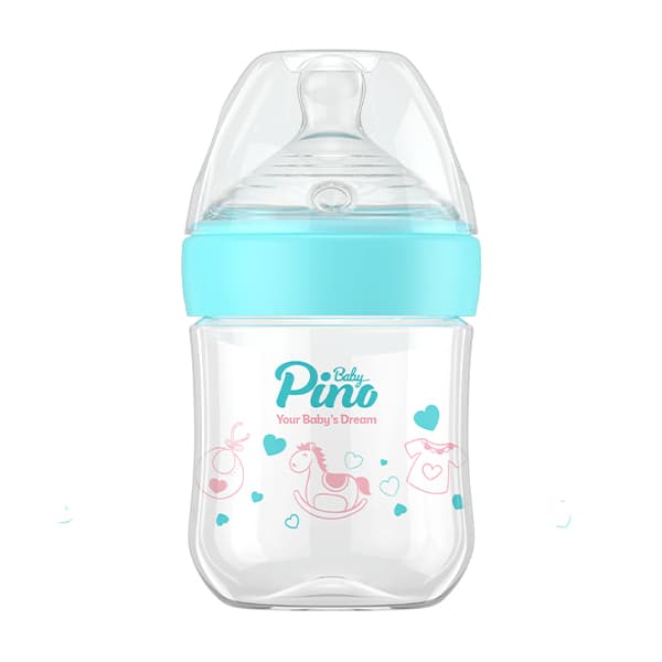 شیشه شیر پینو بیبی آبی کد M 0-6 ظرفیت 150 میلی لیتر