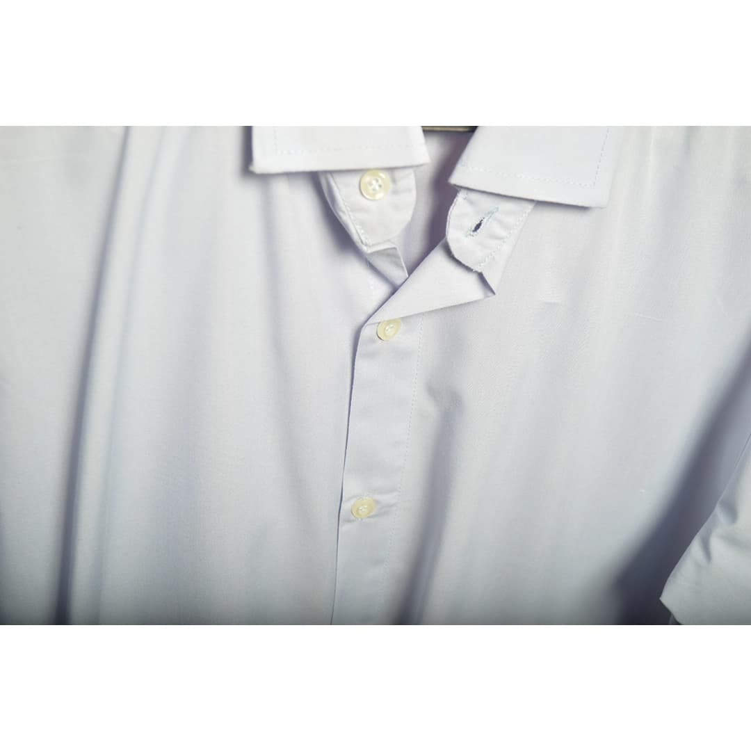 تک سایز: پیراهن مردانه اداری پارچه تترون بدون جیب آبی روشن | 0687-47072 — تصویر ۳