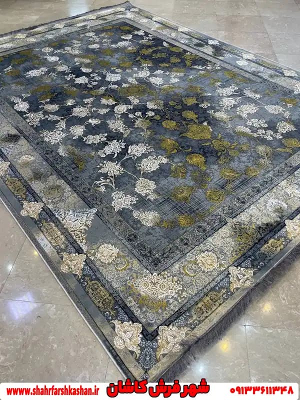 فرش وینتیج دودی جدید طرح میلان 1200 شانه تراکم 3600