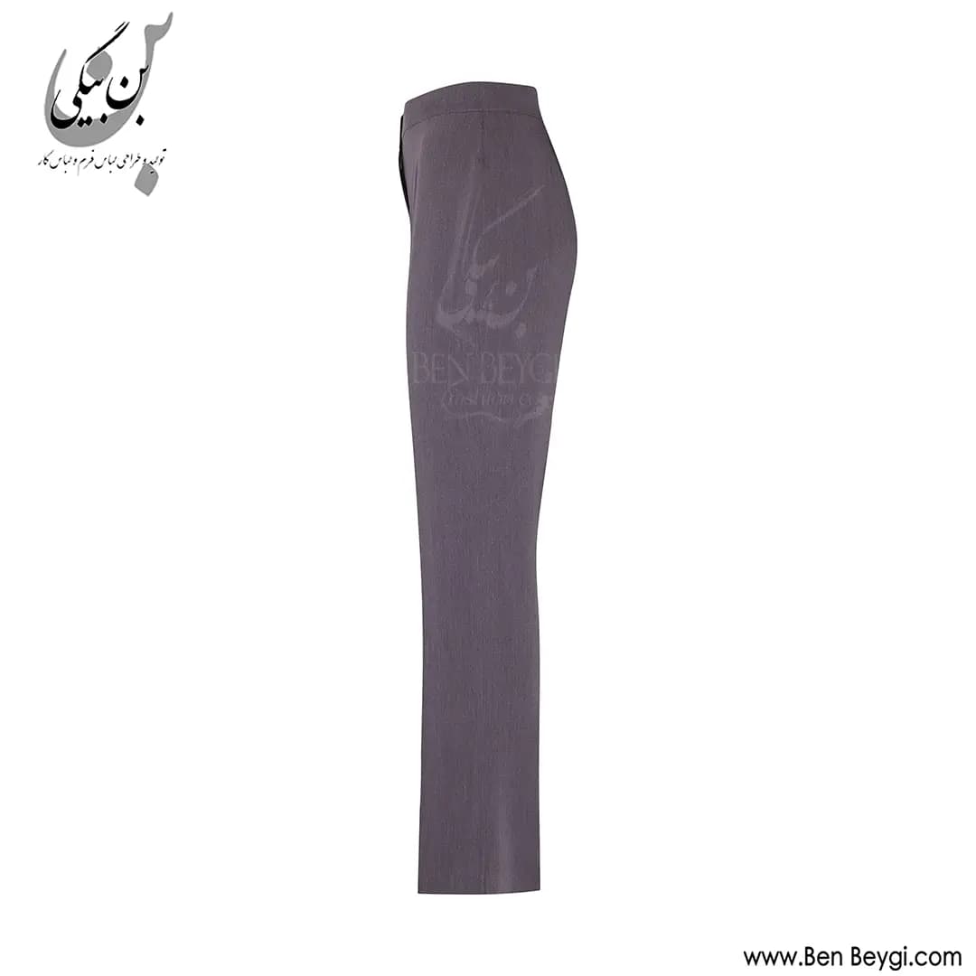 مانتو شلوار اداری طوسی چهار دکمه یقه بلیزر پارچه فیونا کد 41307 — تصویر ۹
