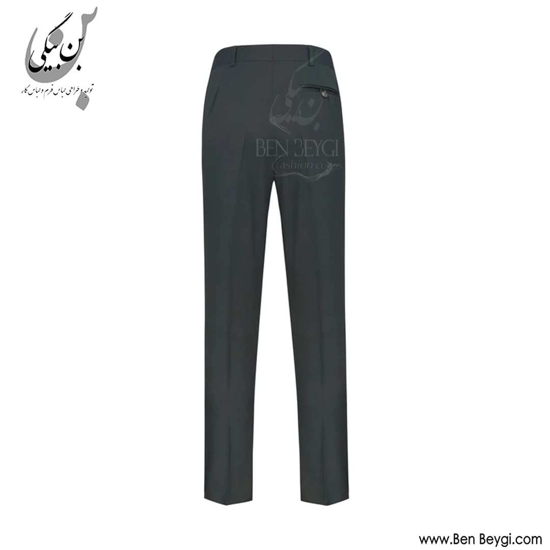 کت شلوار مردانه پارچه فاستونی یقه انگلیسی دو دکمه دو چاک رنگ ذغالی کد 42014 — تصویر ۷