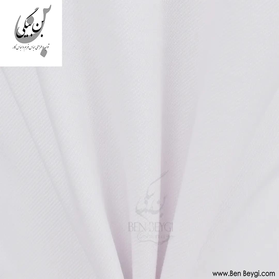 کاپشن شلوار کار پارچه کجراه مدل یقه دار قاپک دار چهارجیب درب دار رنگ سفید با مغزی دوزی قرمز کد 41732 — تصویر ۸