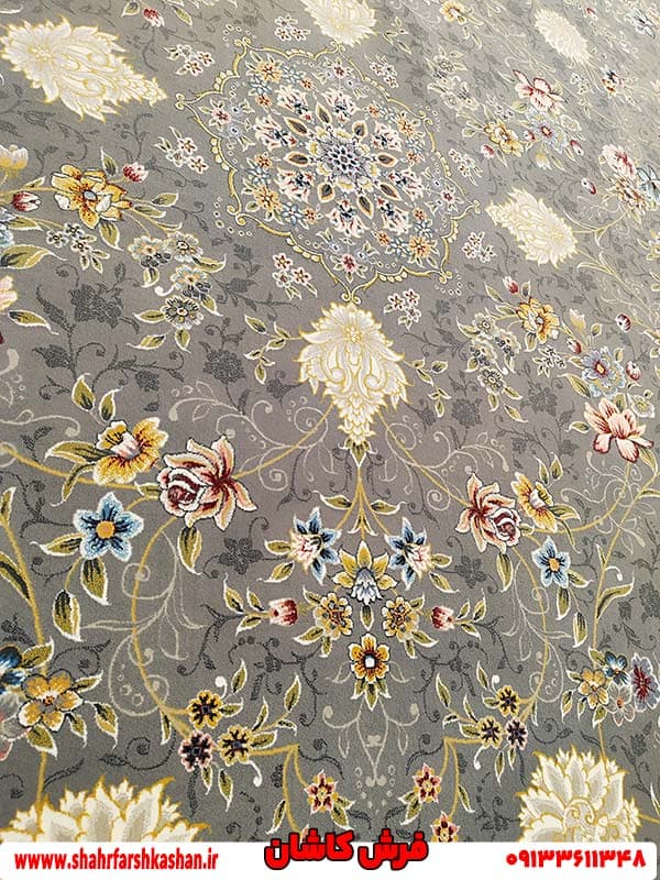 فرش 1200 شانه پریا زمنیه نقره ای افشان — تصویر ۴