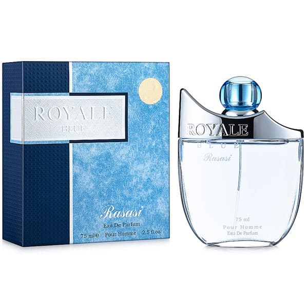 ادکلن رویال آبی مردانه مدل ROYALE BLUE RASASI — تصویر ۴