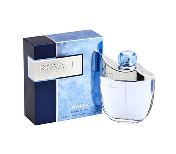 ادکلن رویال آبی مردانه مدل ROYALE BLUE RASASI — تصویر ۲