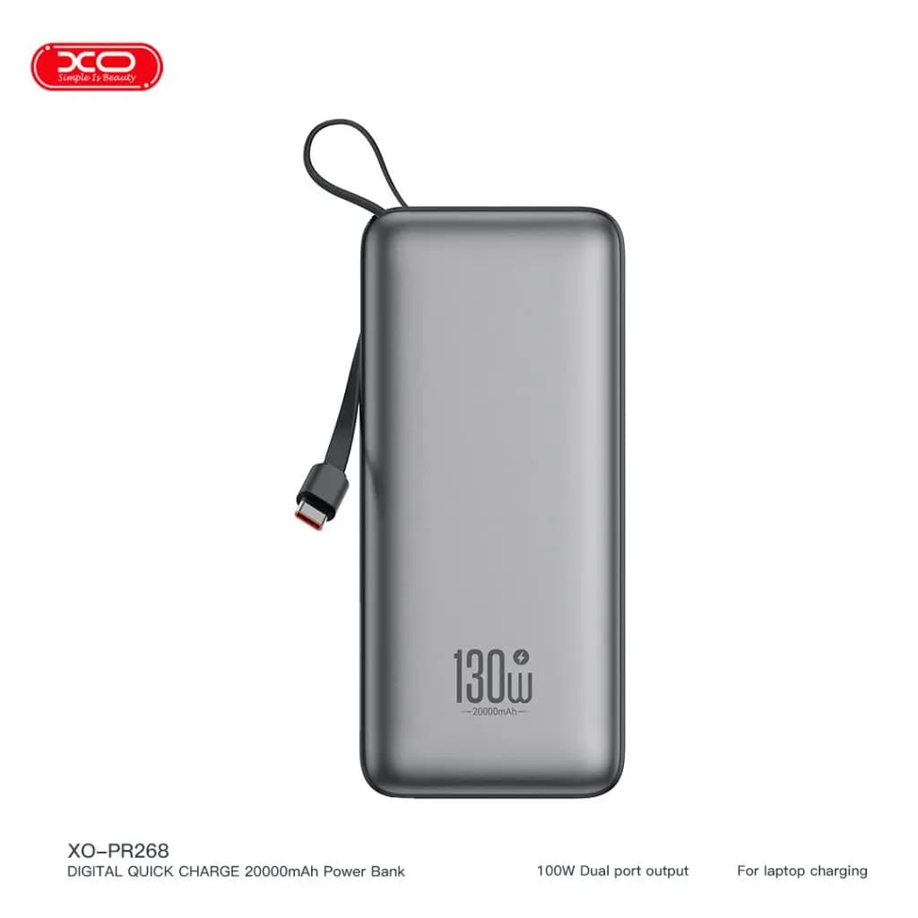 پاوربانک 130 وات 20هزار میلیآمپر ایکس او مدل XO PR268 — تصویر ۳