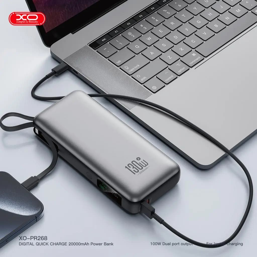 پاوربانک 130 وات 20هزار میلیآمپر ایکس او مدل XO PR268 — تصویر ۴