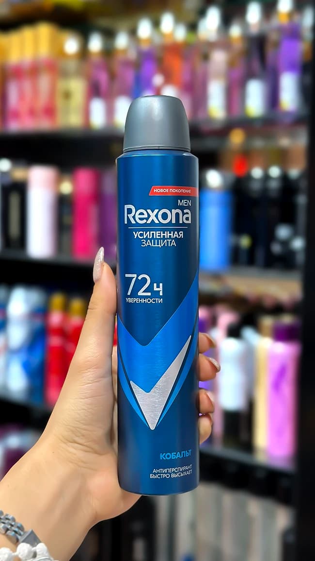 اسپری بدن 72 ساعته مردانه رکسونا اصلی ساخت روسیه مدل Cobalt Dry — تصویر ۲