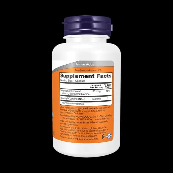 NOW Foods NAC 600mg 250 Veg Capsules — تصویر ۴
