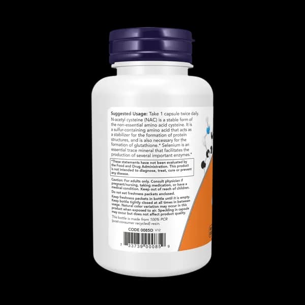 NOW Foods NAC 600mg 250 Veg Capsules — تصویر ۳