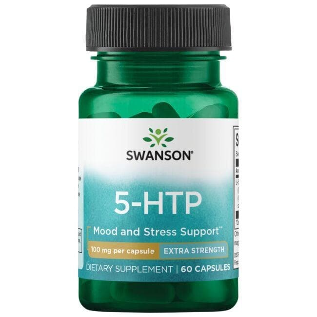 کپسول ۵‑هیدروکسیترپتوفان 100 میلیگرم سوانسون بسته 60 عددی (SWANSON Ultra 5-HTP Extra Strength 100mg 60 Capsules)