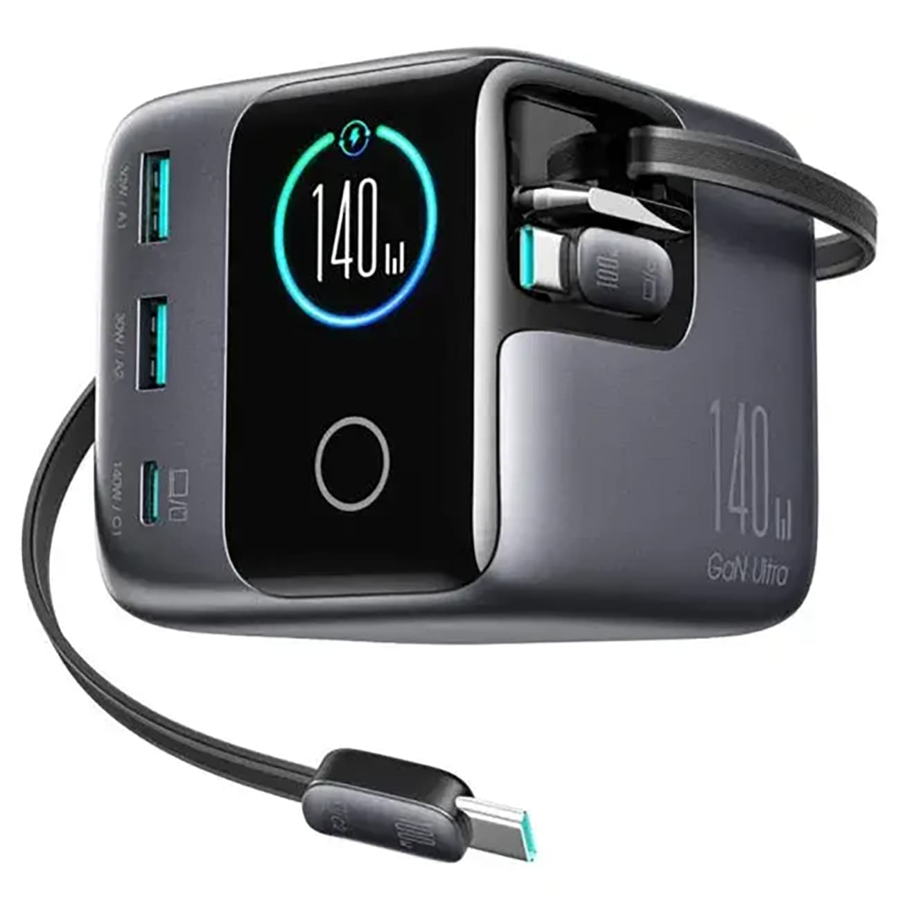 شارژر رومیزی GaN 140 وات جوی روم مدل JR-TRD01 PODIX با نمایشگر LCD — تصویر ۲
