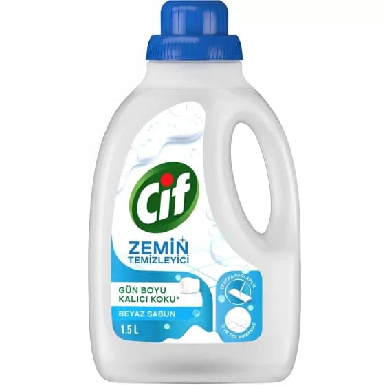 مایع تمیز کننده سطوح و کف سیف Cif با رایحه صابون سفید Beyaz Sabun حجم 1500 لیتر