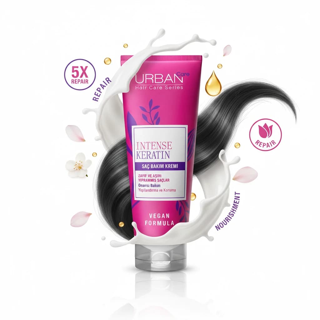 کرم مو کراتین اربن کر مدل Intense Keratin – موهای خشک و آسیب دیده | حجم 250 میل — تصویر ۴