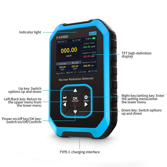 دزیمتر فردی محیطی FNIRSI مدل GC-01 — تصویر ۷