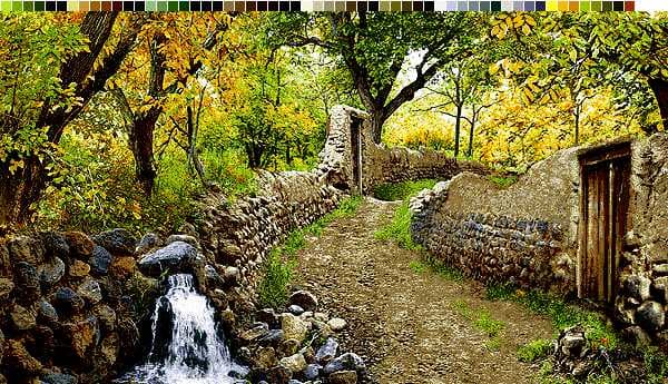 نخ و نقشه تابلوفرش طرح کوچه باغ 5771
