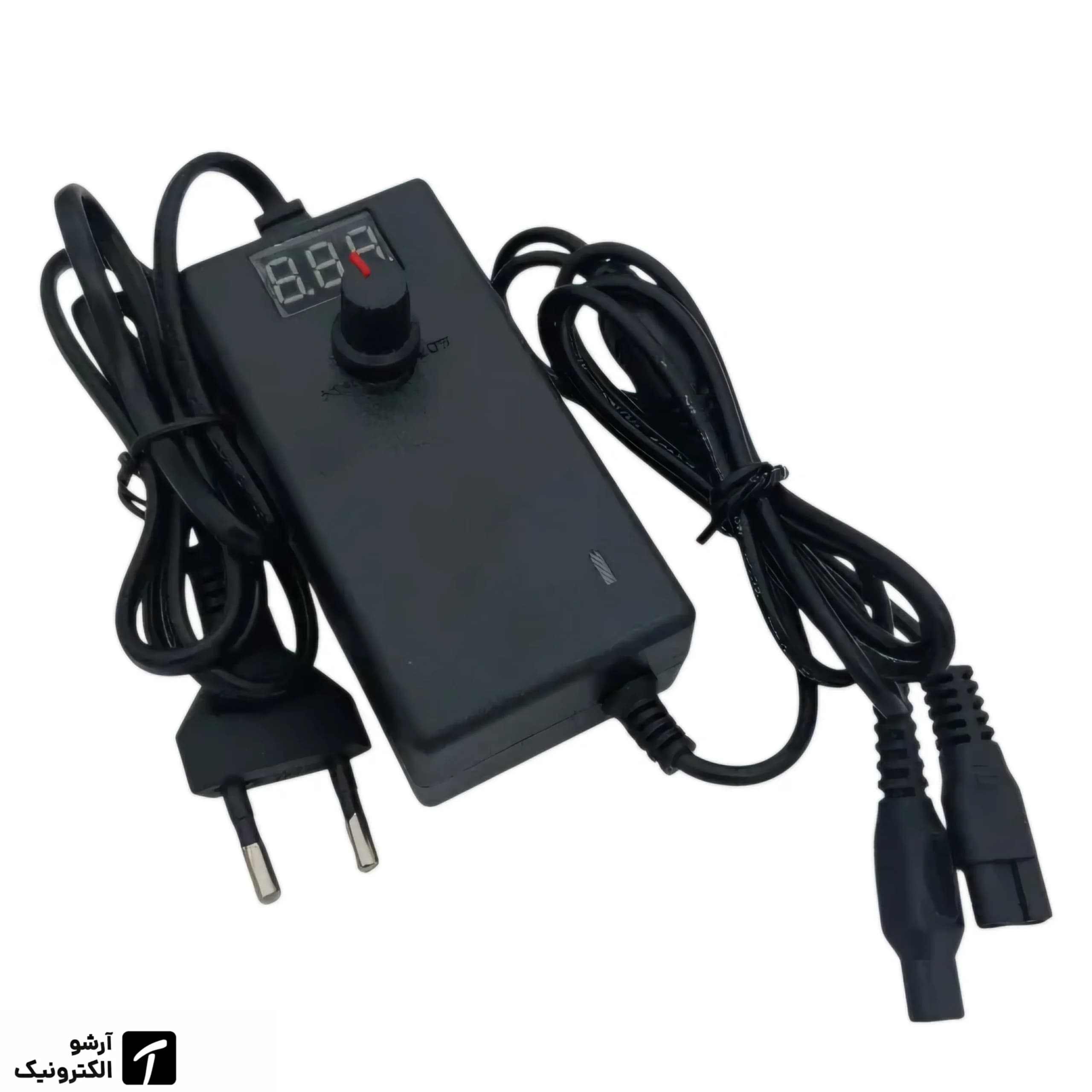 شارژر ریش تراش متغیر 3 تا 12 ولت 1 آمپر دو سوکت ولتاژ قابل تنظیم | Variable charger 3 to 12V 1A — تصویر ۲