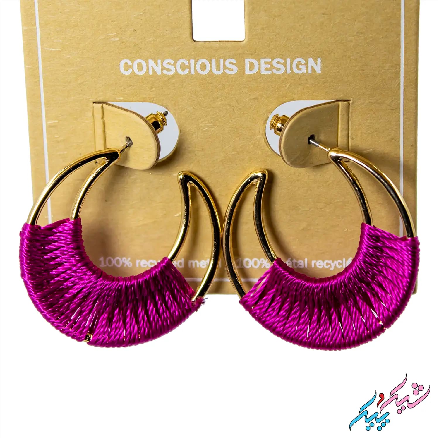 گوشواره بافت هلالی؛ مدل وارداتی با کیفیت پرمیوم و طراحی Conscious