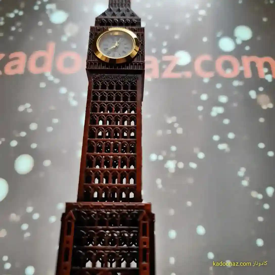 ماکت فلزی برج ساعت بیگ بن Big Ben لندن – رنگ برنزی سایز ۲۵ سانت — تصویر ۳