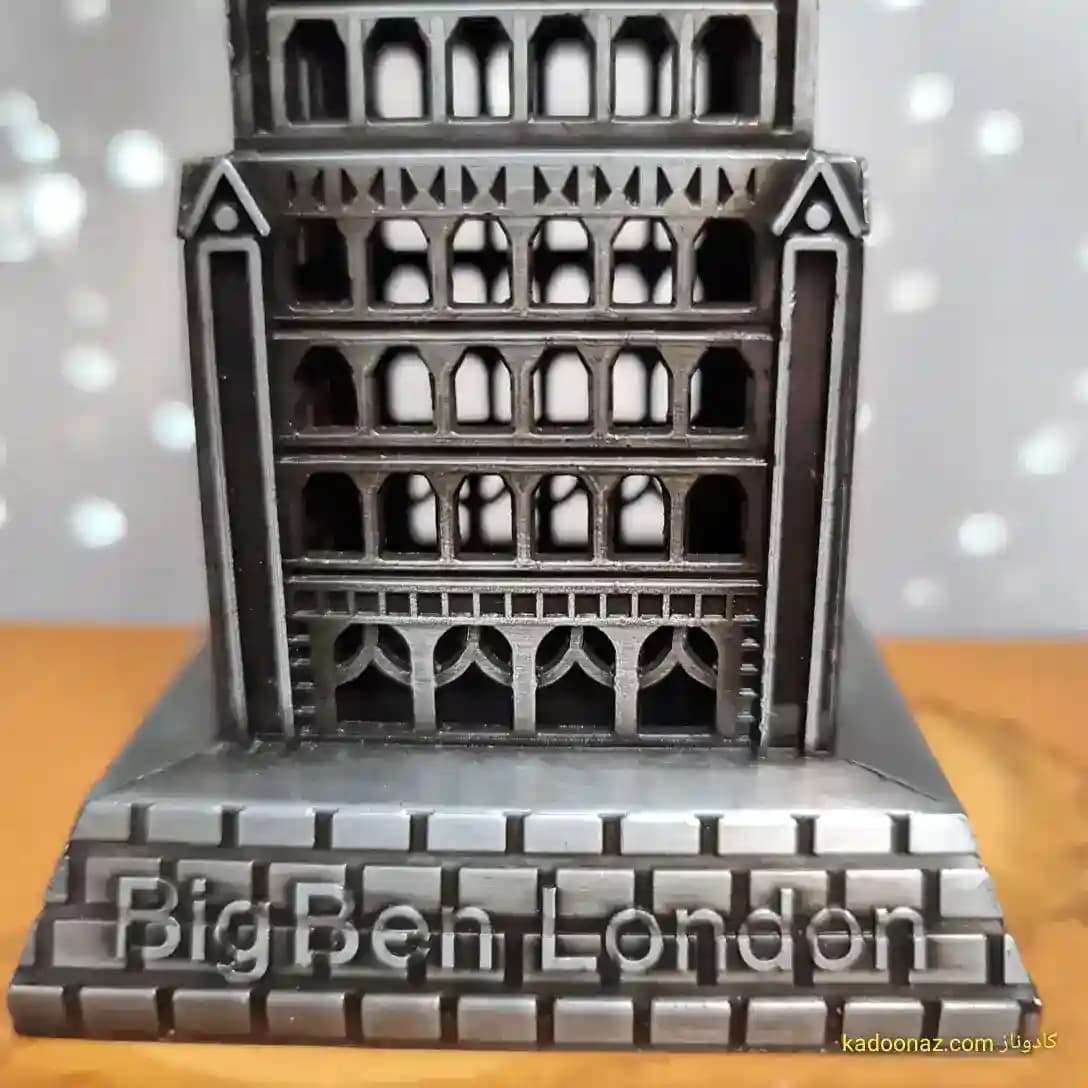 ماکت فلزی برج ساعت بیگ بن Big Ben لندن – رنگ نقره ای سایز ۳۰ سانت — تصویر ۷