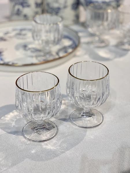 بستنی خوری پایه کوتاه لب طلایی دلی گلس DELI GLASS