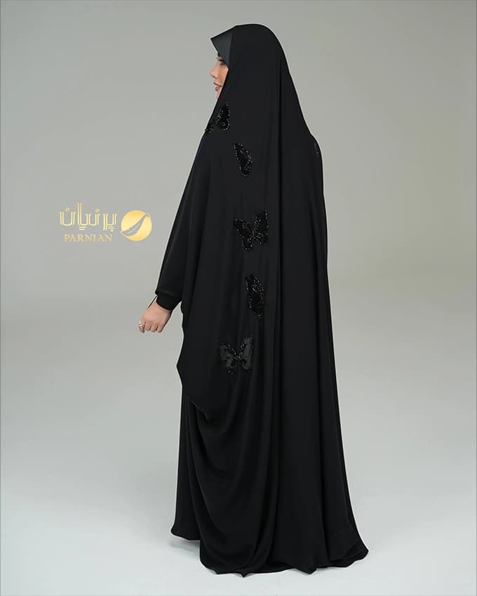 چادر ویدا عربی جده پروانه نیمرخ سنگی — تصویر ۴