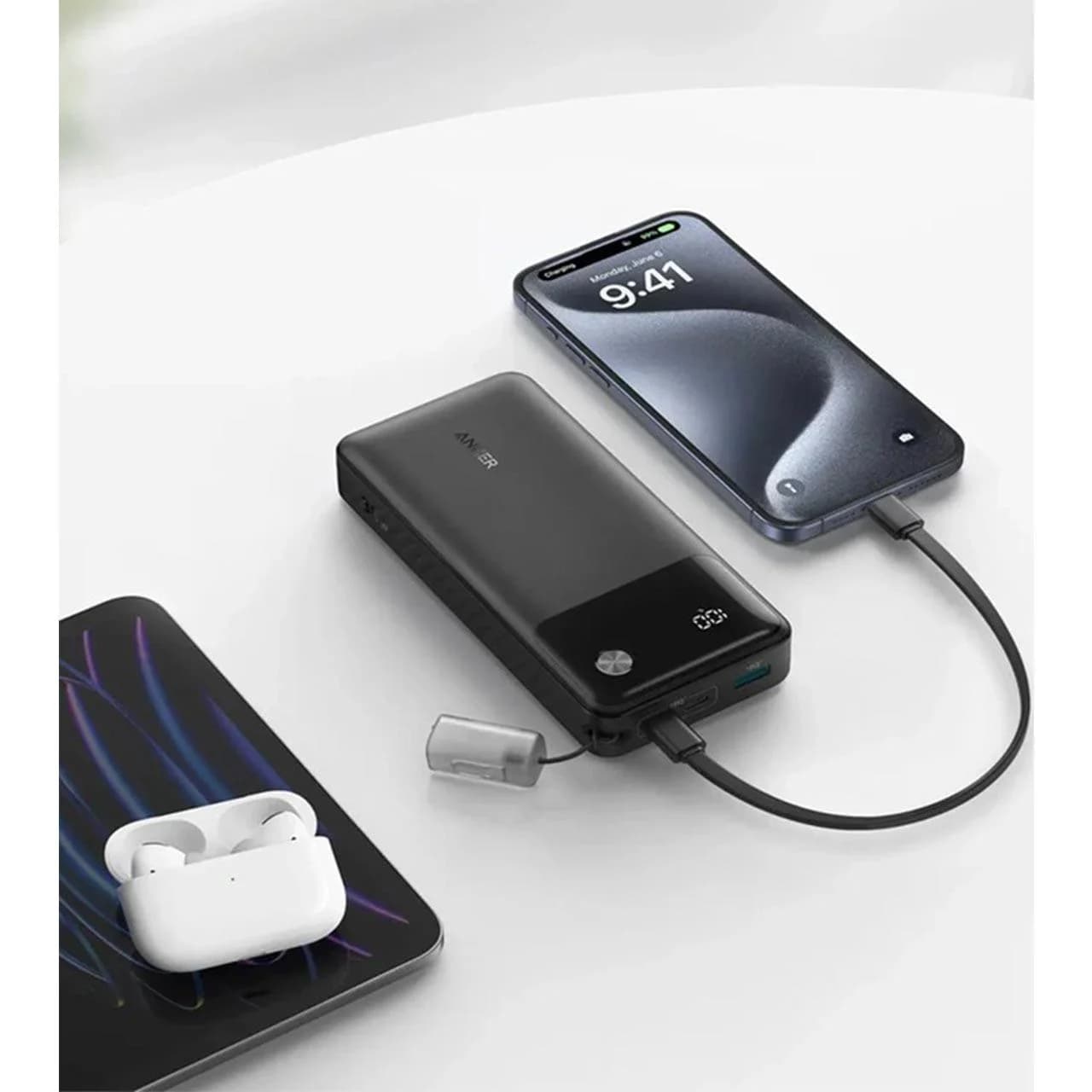پاوربانک فست شارژ Anker 30W 20000mAh مدل Smart Display Nano A1384H11 – مشکی (گارانتی شش ماهه ایویز) — تصویر ۶