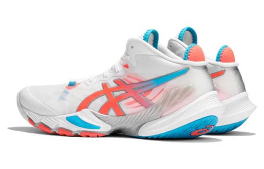 کتونی والیبال Asics Metarise Tokyo اسیکس متارایز توکیو رنگ سفید آبی قرمز — تصویر ۵