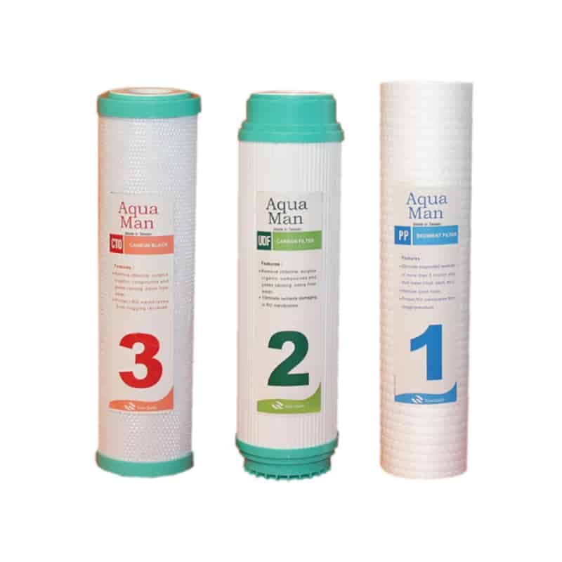 فیلتر دستگاه تصفیه کننده آب آکوا من مدل AQM 123 بسته 3 عددی