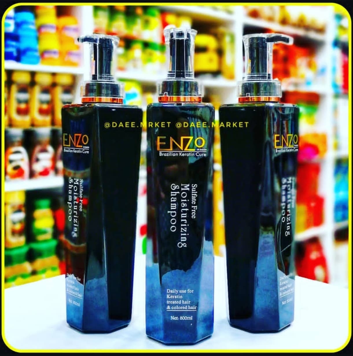 شامپو بدون سولفات انزو ۸۰۰ میلیلیتر ENZO Brazilian Keratin Cure Sulfate-Free Moisturizing Shampoo