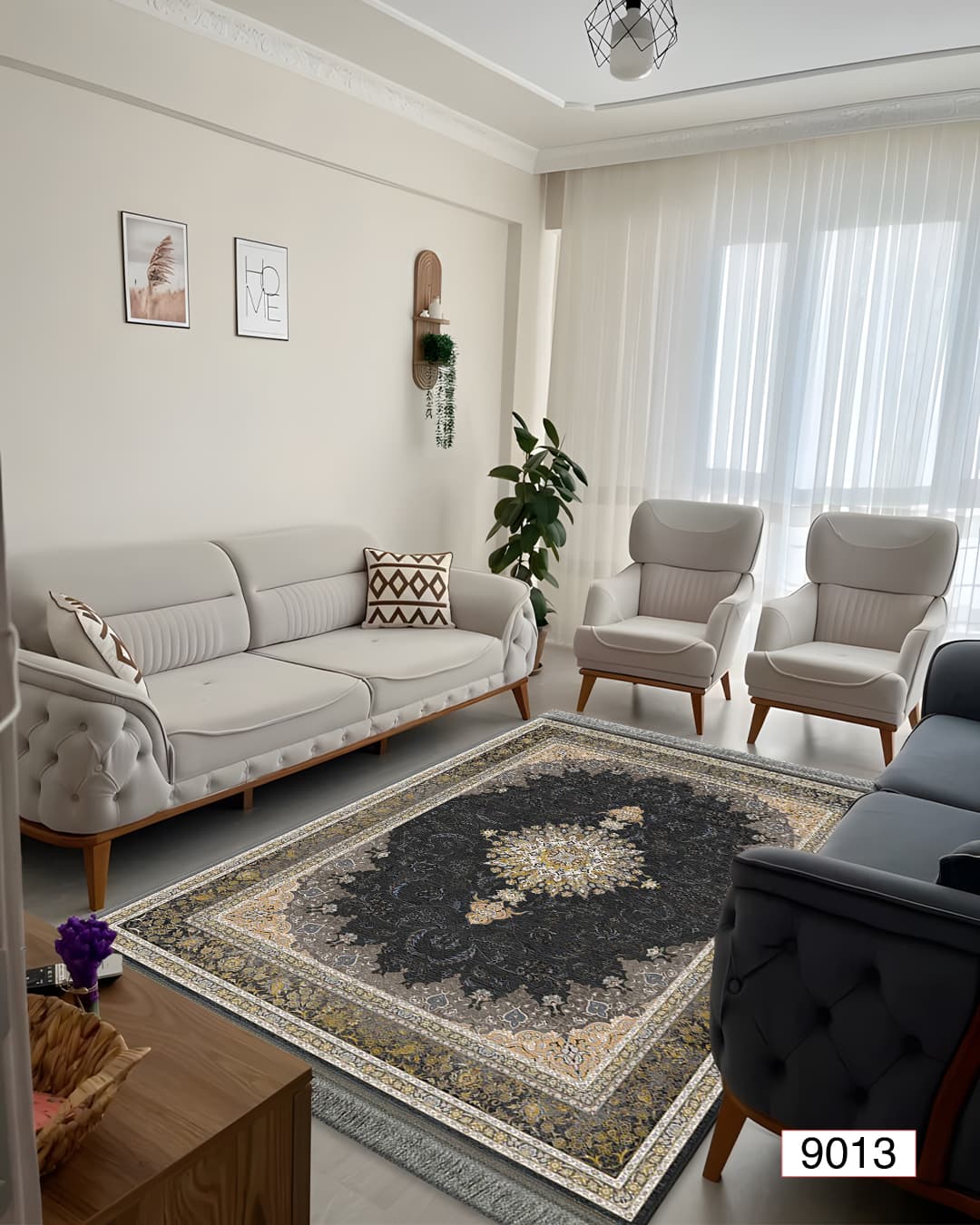 روفرشی کشدار طرح ترک مخمل شانل 9013 — تصویر ۳