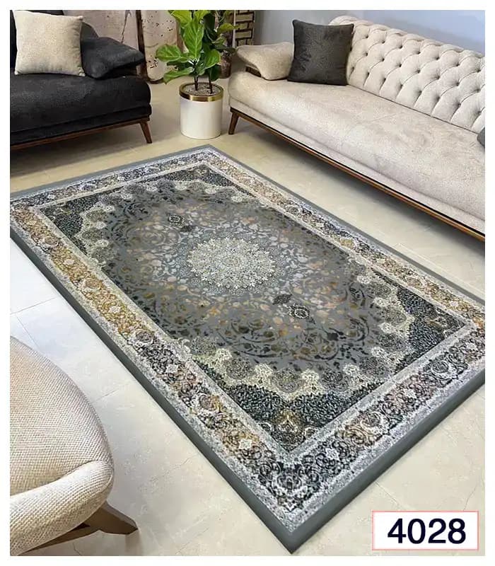 روفرشی کشدار طرح ترک زمینه طوسی کد4028 — تصویر ۳
