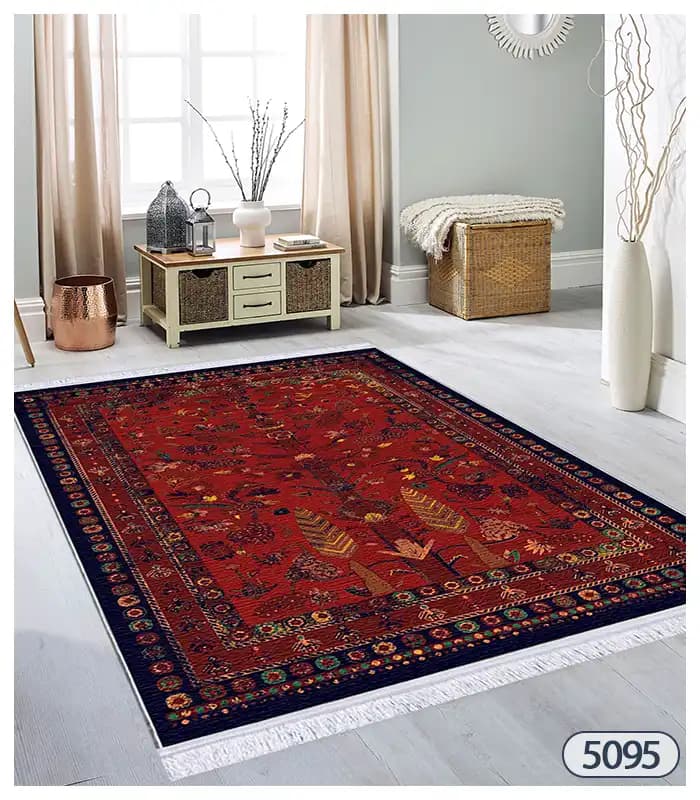 روفرشی کشدار طرح ترک زمینه لاکی کد5095 — تصویر ۳