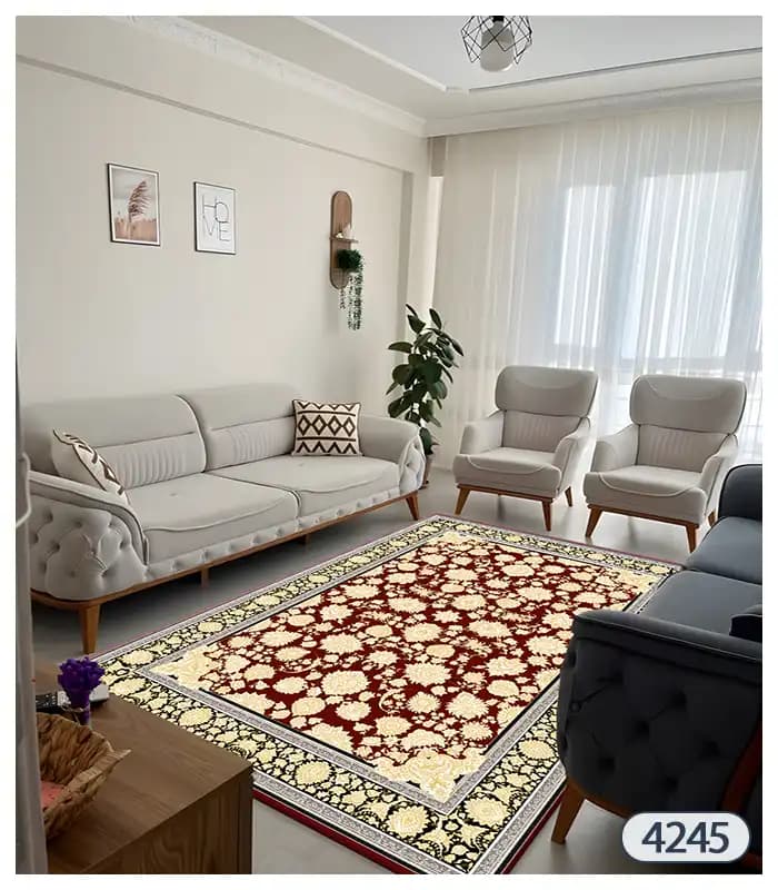 روفرشی کشدار طرح ترک برای نوشدن فرشهای کهنه کد4245 — تصویر ۳