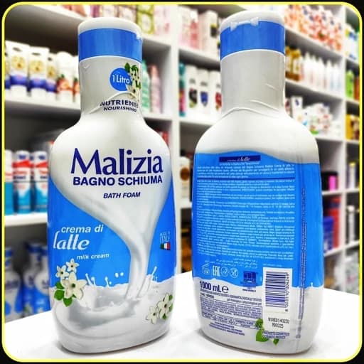 فوم حمام مالیزیا کرم شیر Malizia Bagno Schiuma Crema di Latte حجم ۱ لیتر | Bath Foam ساخت ایتالیا