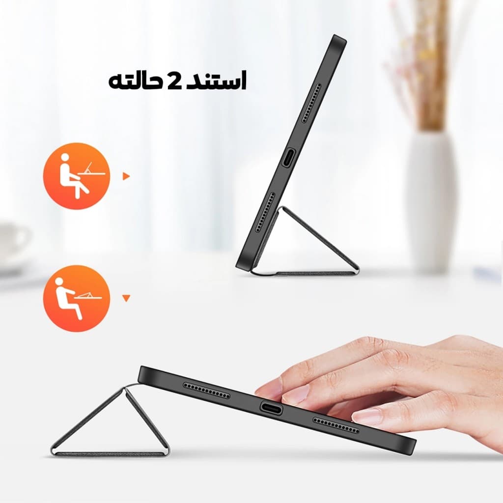 کیف کلاسوری جا قلم دار تبلت مناسب برای سامسونگ Galaxy Tab S10 Plus — تصویر ۴